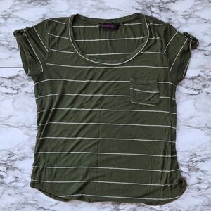 Green Striped Women's Top
